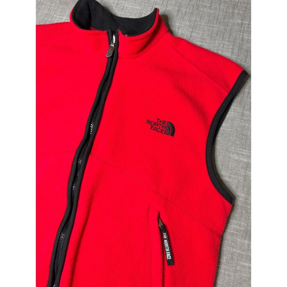The North‎ Face Vintage 90's Polartec Fleece Vest Red Full Zip Mens Small 96609